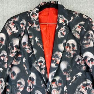Suitmeister Skull Blazer Jacket Bloody Goth Halloween Costume Party Small‎ S/40